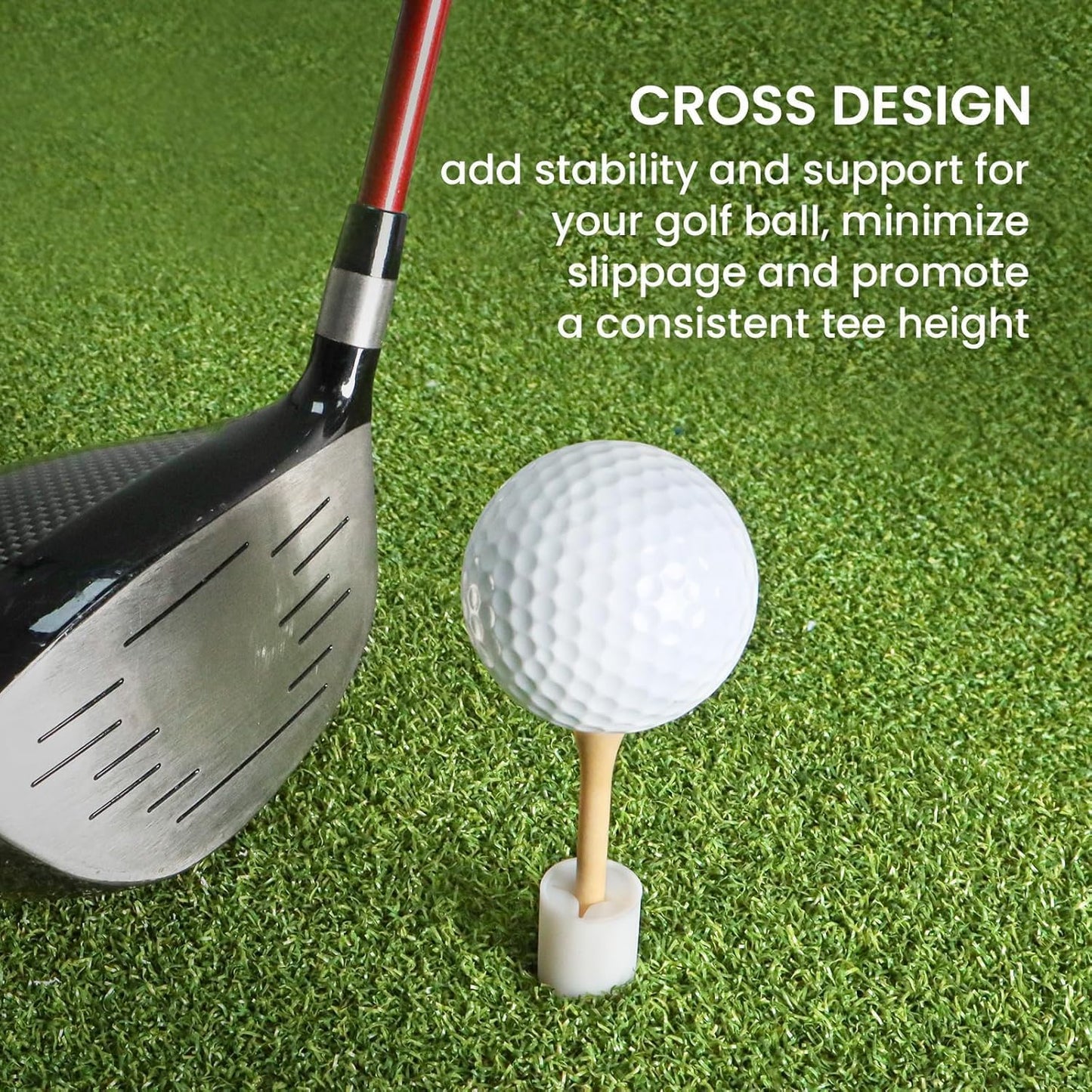 Golf Rubber Tees Value 6 Pack with 6 Plastic Tees 3 1/4 Inch, Driving Range Tee Easy to Find Stable Durable for Golf Mats Turf Practice, Mixed Size 1.5" 2.25" 2.75" 3" 3.13"