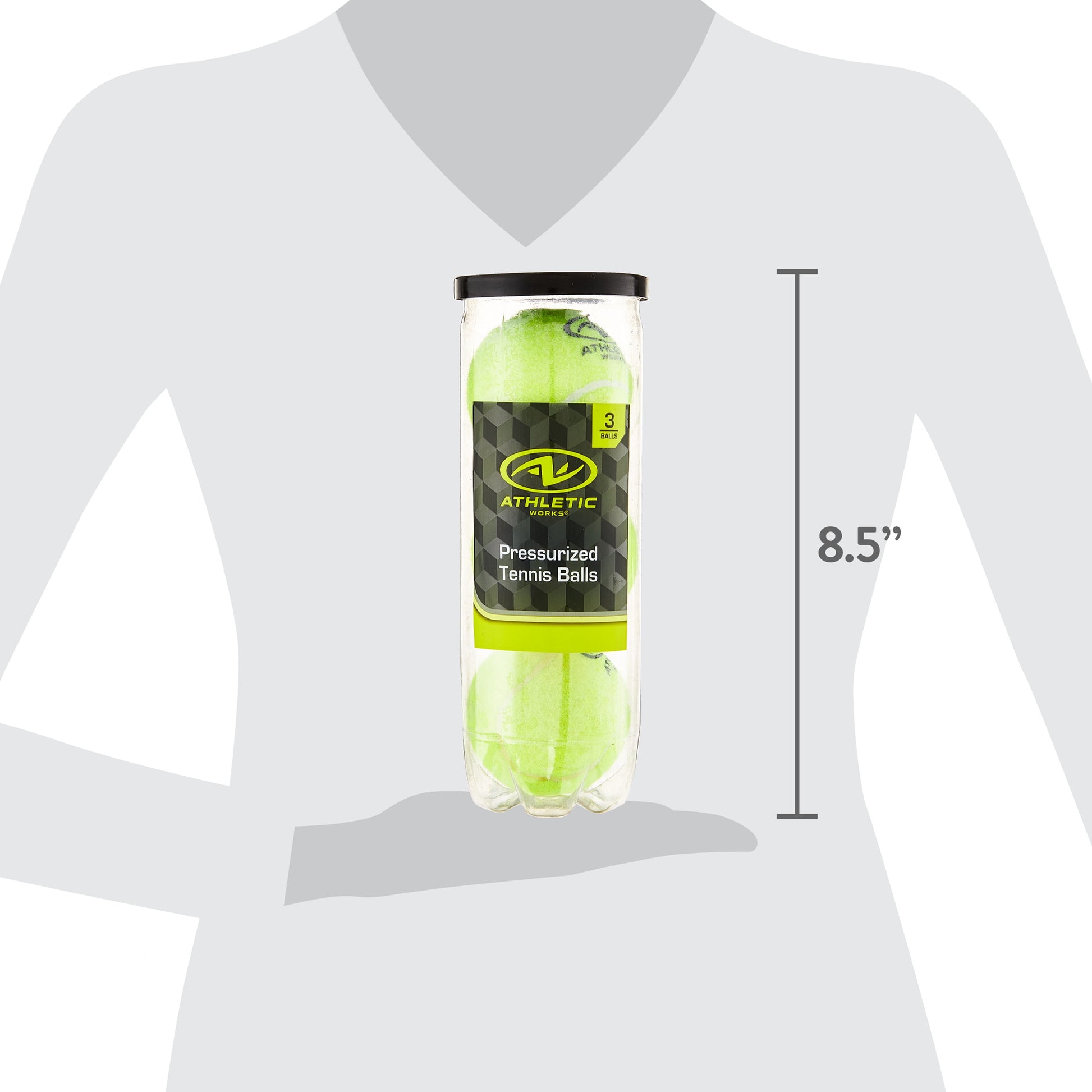 Pressurized Tennis Balls, 3-Pack, All Court Use