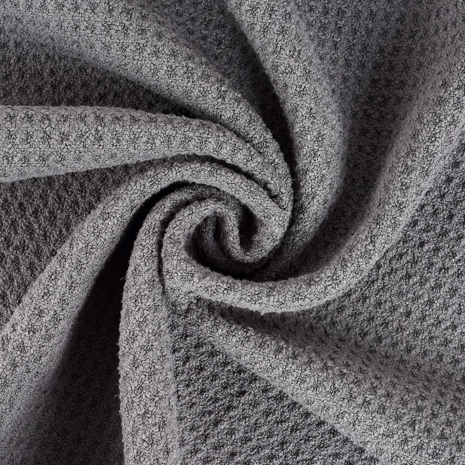 Tri-Fold Golf Towel | 16" X 24" | Premium Microfiber Fabric | Waffle Pattern | with Heavy Duty Carabiner Clip | for Men and Women (Dark Gray)